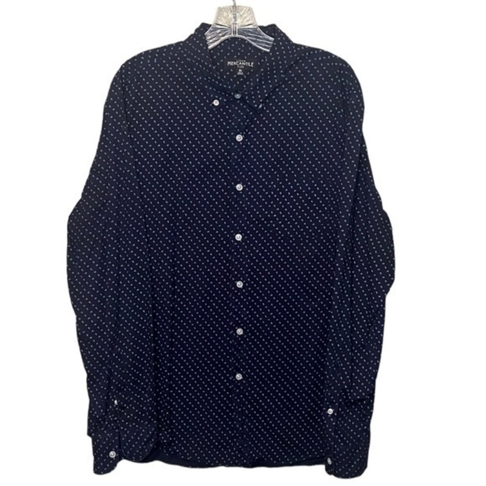 J.Crew Mercantile Flex long sleeve button down men’s size XL Navy Blue